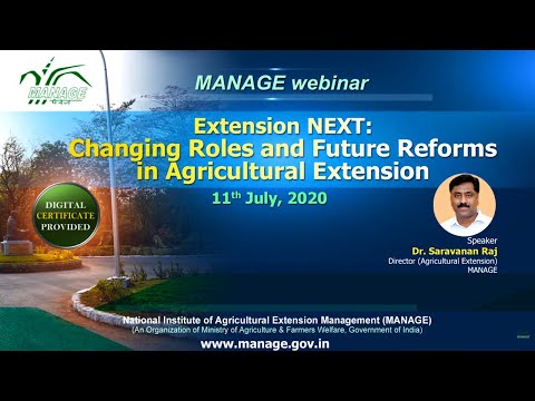 Extension NEXT : Changing Roles and Future Reforms in Agricultural Extension