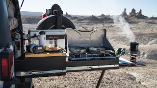 JEEP KITCHEN SET UP HOW I COOK/EAT WHILE LIVING ON THE ROAD FULL TIME OUT OF A JEEP WRANGLER