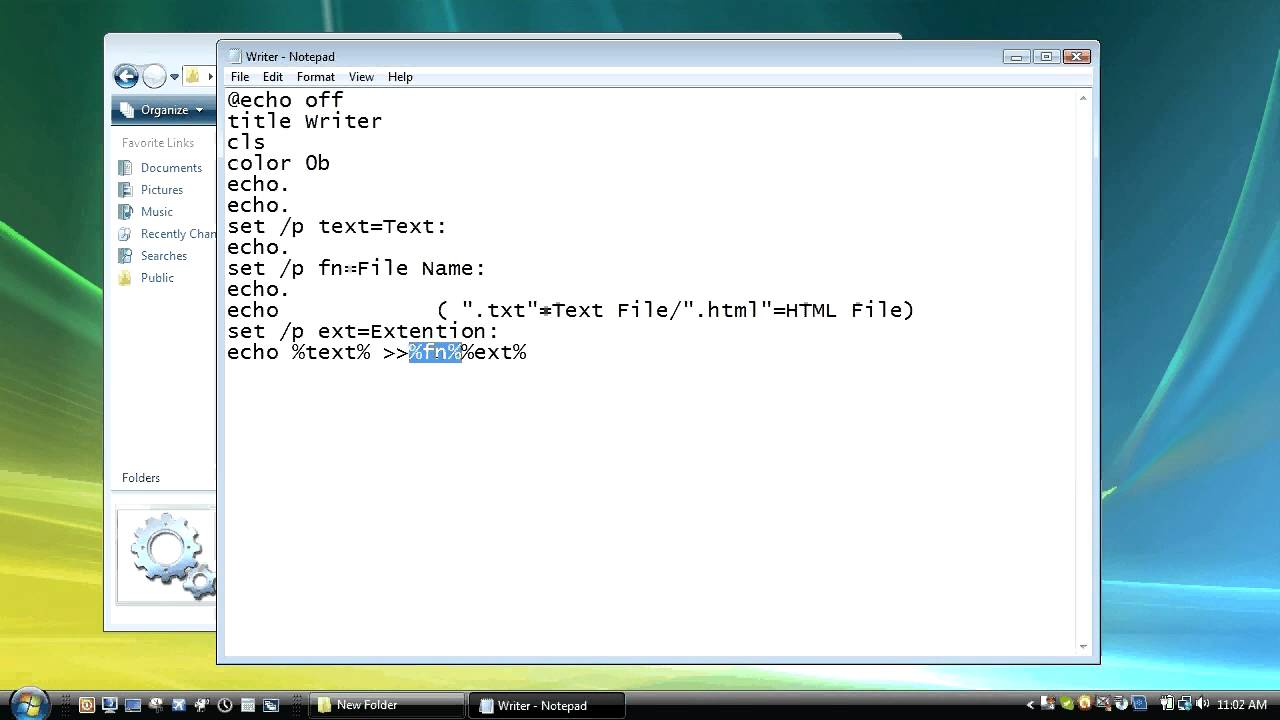 Batch File Tutorials-How to write to HTML and TXT Fies