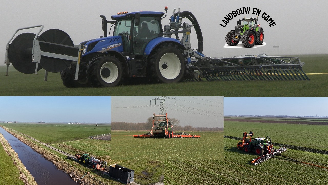 sleepslang new Holland met sloot Smit / loonbedrijf boven / Mark Uuldriks / #oostgroningen