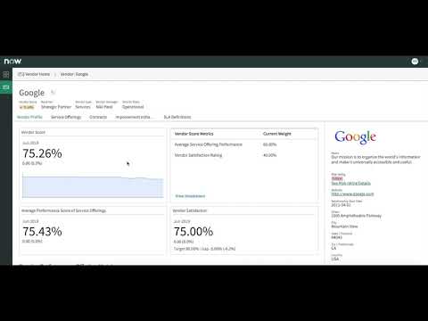Vendor Manager Workspace demo - ServiceNow ITSM