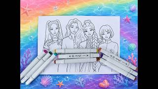 BLACKPINK Coloring Page Easy Marker Coloring Tutorial