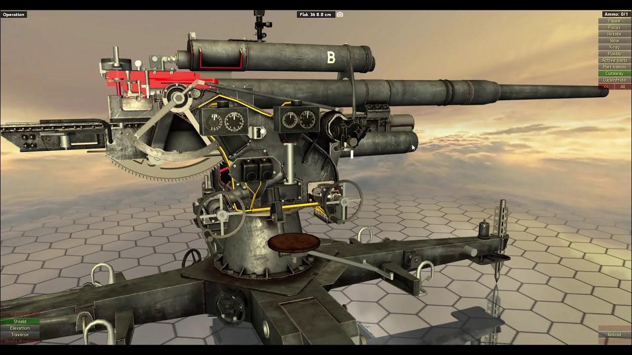 Slow Mo Of Flak 36 Anti Aircraft Gun Firing (How It Works German WW2