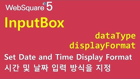 InputBox - dataType & displayFormat | InputBox | WebSquare5 - Quick Guide
