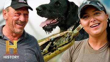 Hunting Dogs Track Down Snakes?! | Swamp People: Serpent Invasion (S5)