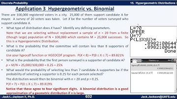 Statistics 2.15.7 Hypergeometric Applications