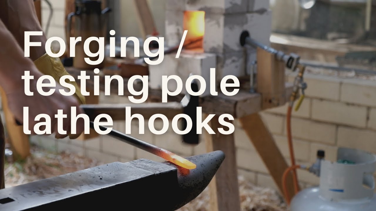 Easy blacksmith project - boot hook with a wooden handle turned on the  lathe 