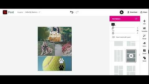 How to change the layout in adobe spark