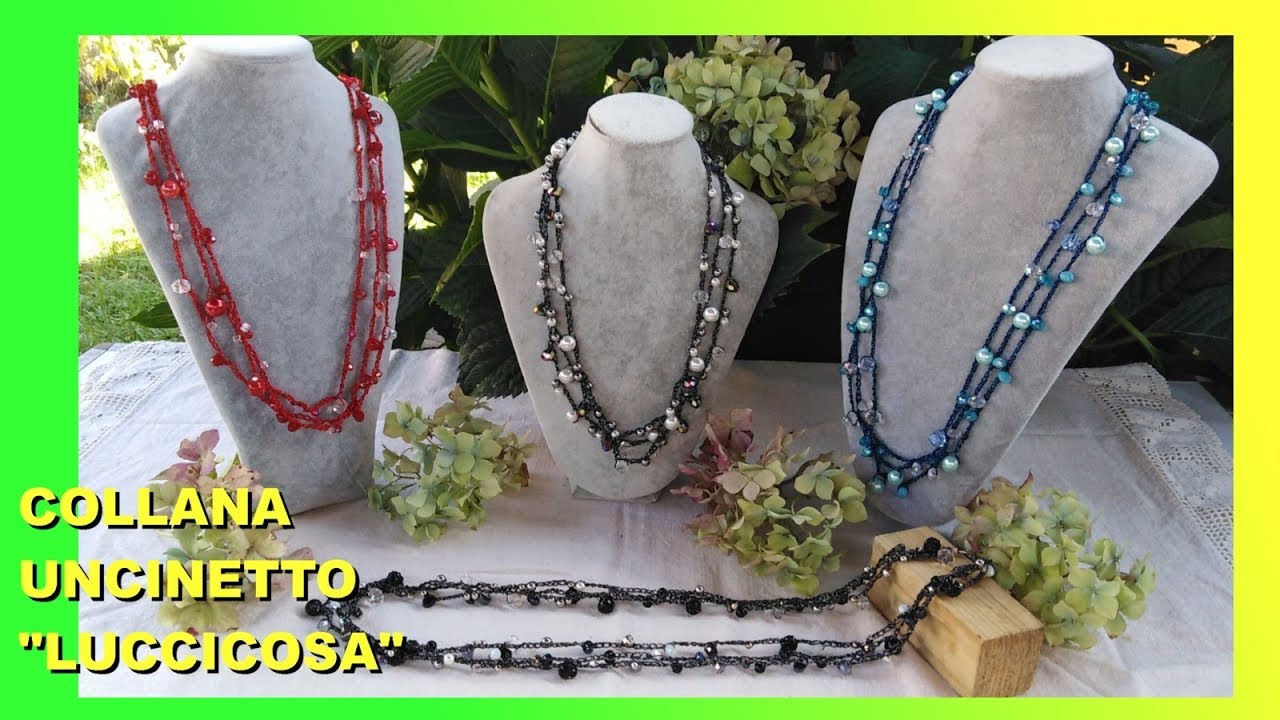 COLLANA UNCINETTO CON CRISTALLI E PERLINE LUCCICOSA TUTORIAL