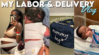 LABOR \& DELIVERY VLOG | induced at 37 weeks + medicated birth + positive birth experience \& more