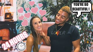 GIVING MY GIRLFRIEND COMPLIMENTS FOR 24 HOURS TO SEE HOW SHE REACTS **CUTE**