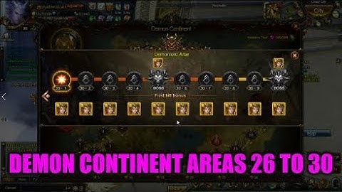 Wartune :- Demon Continent Areas 26 To 30 (All Stages Completed Except For The Stage 30 Boss)