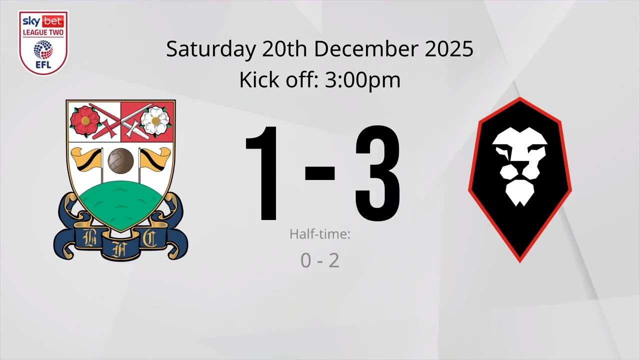 The classified football results  - 20/12/2025