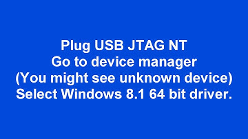 Install USB JTAG NT software for Windows 10. 2019 update.