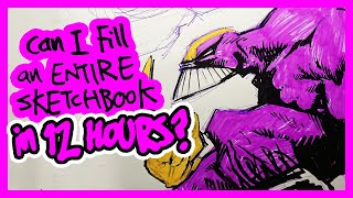 12 HOUR EPIC 250th EPISODE -Hang and Draw Podcast with Uncle ewan- CAN I FILL AN ENTIRE SKETCHBOOK