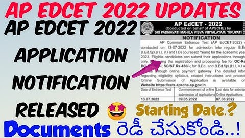 AP EDCET 2022 Notification Released//AP ECET 2022 Applications Starting Date Released- Be Ready 🤩