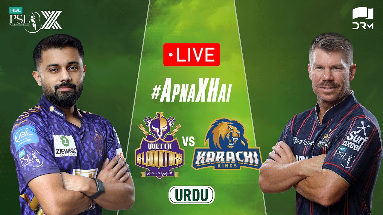 🔴Live | Karachi Kings vs Quetta Gladiators | 𝐔𝐑𝐃𝐔 | Match 15 | HBL PSL X | M3O1H