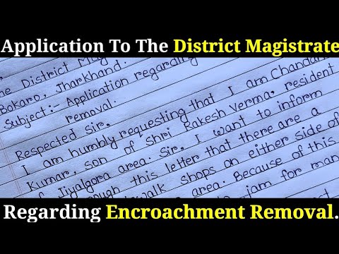 अतिक्रमण हटाने के संबंध में जिलाधिकारी को आवेदन। अंग्रेजी में डीसी को आवेदन।