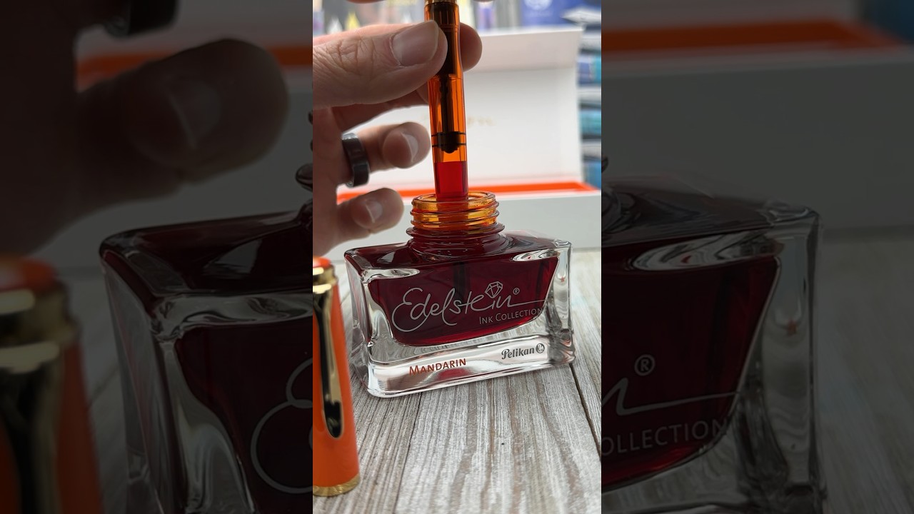 Pelikan Classic M200 Orange Delight fountain pen, M nib inked with Pelikan Edelstein Mandarin