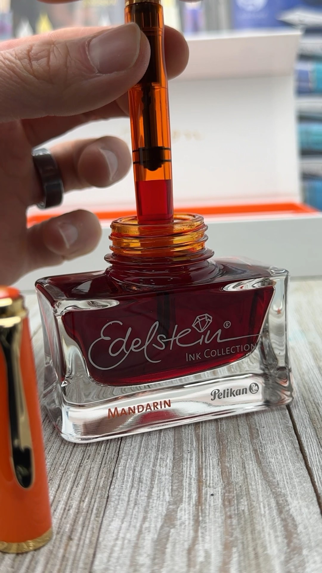 Pelikan Classic M200 Orange Delight fountain pen, M nib inked with