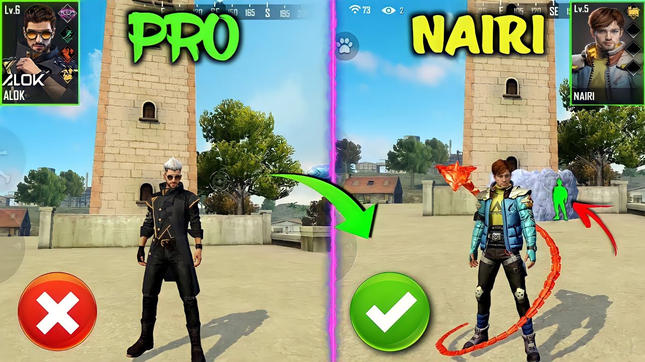 NAIRI VS ALOK FULL ABILITY TEST IN FREE FIRE - GARENA FREE FIRE
