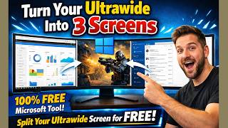 Turn Your Ultrawide Into 3 Screens — 100% FREE Microsoft Tool | Split Your Ultrawide Screen for FREE