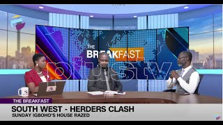 South West - Herders Clash: Sunday Igboho's House Razed | THE BREAKFAST