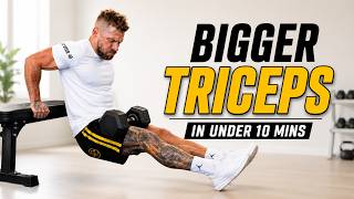 Under 10 Minute Tricep Workout With Dumbbells (Real-Time)