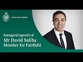 Inaugural speech  mr david saliba member for fairfield