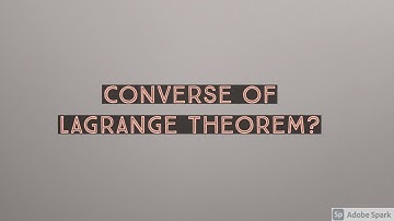 Converse of Lagrange