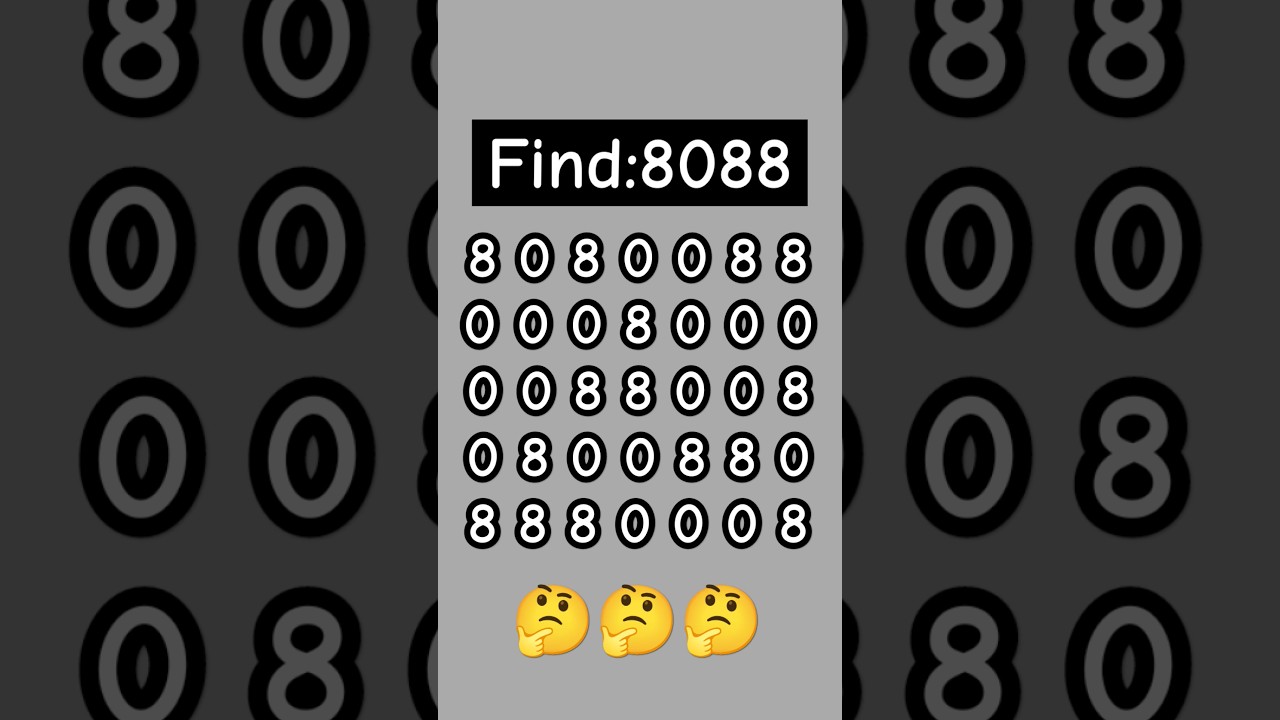 Find the hidden number ?Only those with a high IQ can find 8088 #youtubeshorts #shorts #riddles