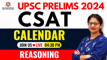 UPSC CSAT 2024 | Practice Series | Calendar | Reasoning | By - Harjeet Ma