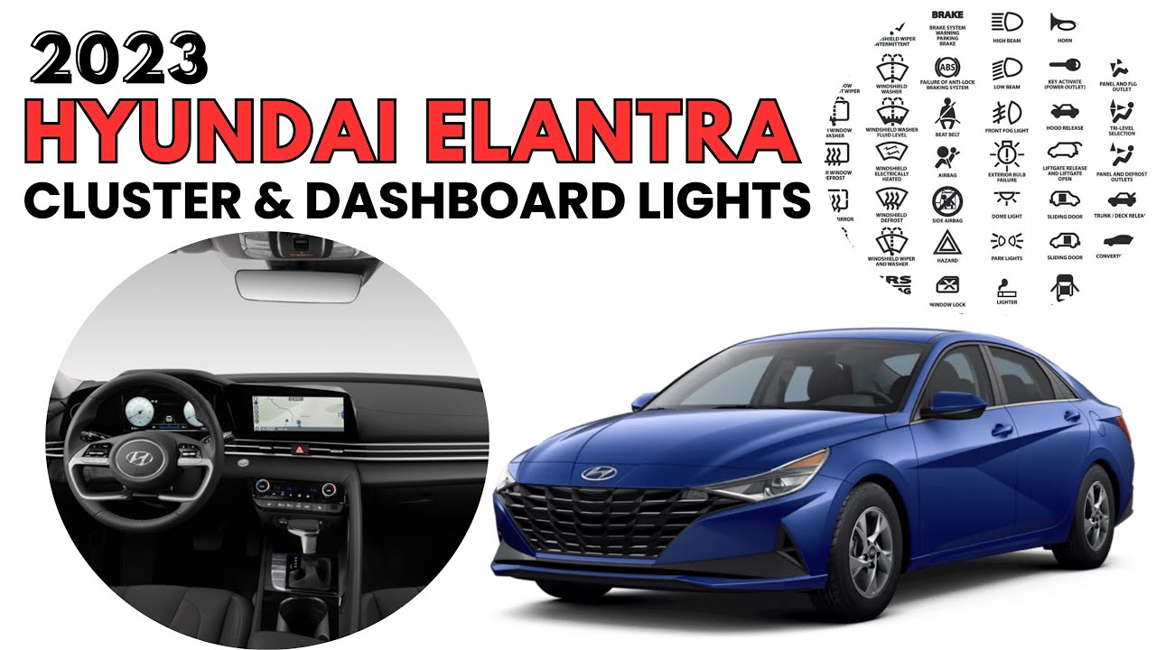 A 2023 Hyundai Elantra cluster display showing warning indicators
