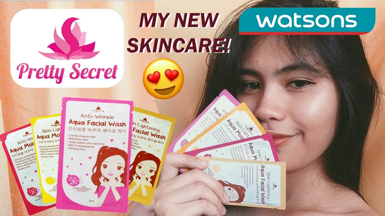 MY NEW SKINCARE! 18php PRETTY SECRET Aqua Facial Wash & Moisturizers
