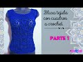 Blusa tejida con cuadros a crochet Parte 1 #crochet #facil #tutorial