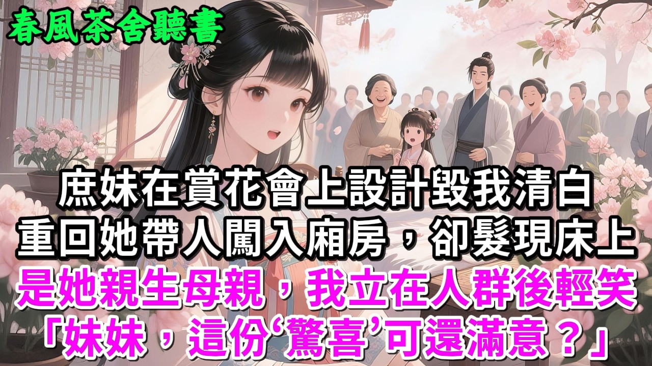 【完結爽文】庶妹在賞花會上設計毀我清白，重回她帶人闖入廂房，卻髮現床上是她親生母親，我立在人群後輕笑「妹妹，這份‘驚喜’可還滿意？」#小説 #原創  #古言 #完結#爽文