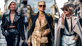 How to look Elegant over 50, 60, 70. Beauty and Style of Italian Mature Women | Milan Street Style