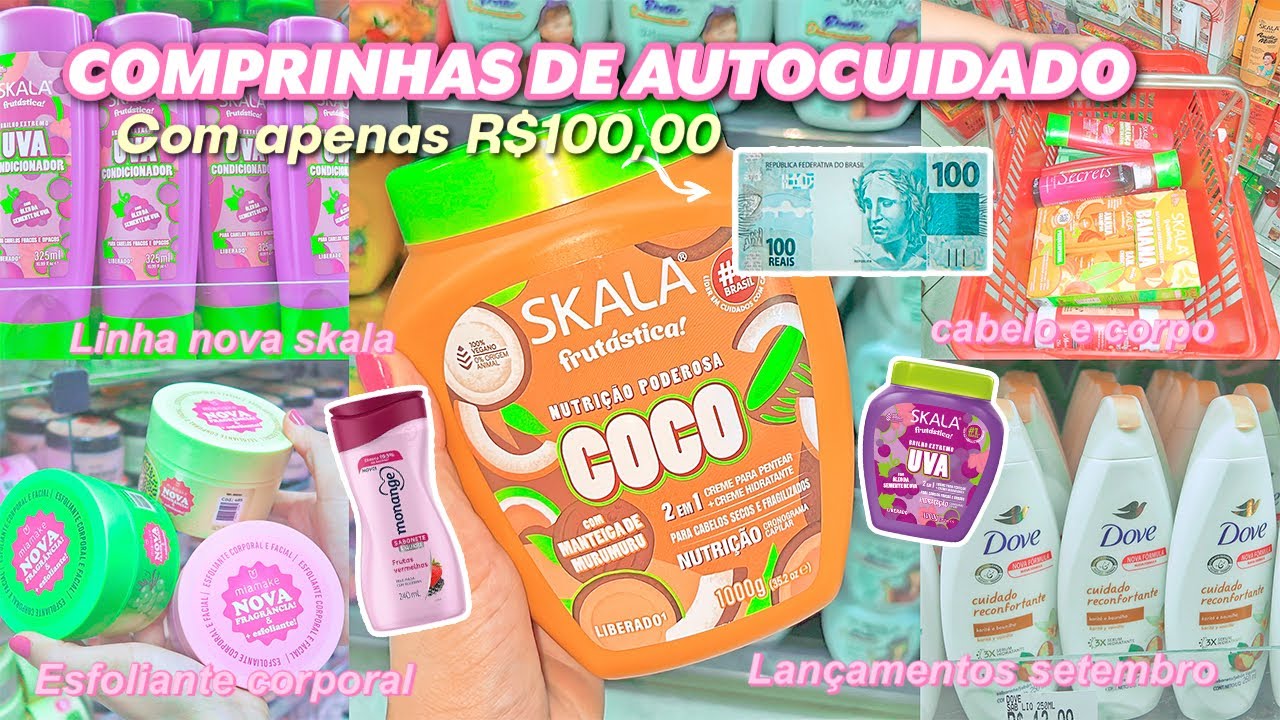 VLOG COMPRANDO PRODUTOS DE AUTOCUIDADO COM APENAS R$100,00💰🛍️🍭🛁 lançamentos setembro, banho, corpo