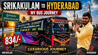 ₹834 Bus Ride Srikakulam ➝ Hyderabad | Ayodhya Travels Review | Unique Blankets, Best Blankets Ever! screenshot 1
