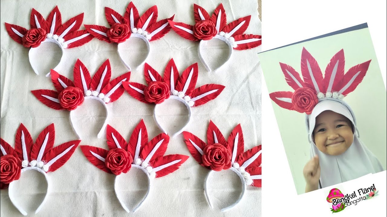 Membuat Aksesoris Kepala Merah Putih Dari Kain Flanel || Bando Karnaval Dari Kain Flanel