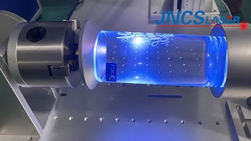 3D dynamic focusing uv laser marking machine for marking glass cup with rotary clamp