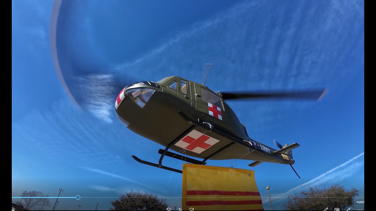 Bell UH-1, MedEvac Huey. FlyWing Bell UH-1 MedEvac, GPS, V4, RC Helicopter (Minor Modification).
