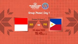 Indonesia v Philippines | Full Basketball Game | FIBA U16 Women's Asian Championship 2022