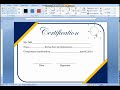 Professional Certificate Design in MS Word | Certificate Making Tutorial in Urdu #certificat