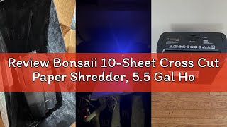 Review Bonsaii 10-Sheet Cross Cut Paper Shredder, 5.5 Gal Home Office Heavy Duty Shredder for Credit