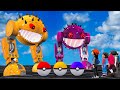 Ms pacman  new two robot pacman vs two spiky monster pacman fighting in pokemon games