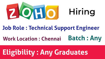 Zoho Corporation Off Campus Hiring Freshers for the Role of Technical Support Engineer |