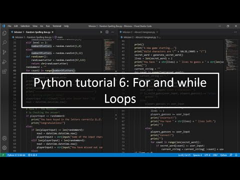 Python tutorial 6: For and while loops - YouTube