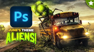 ALIENS! | Photoshop Speed Art • June Theme Intro