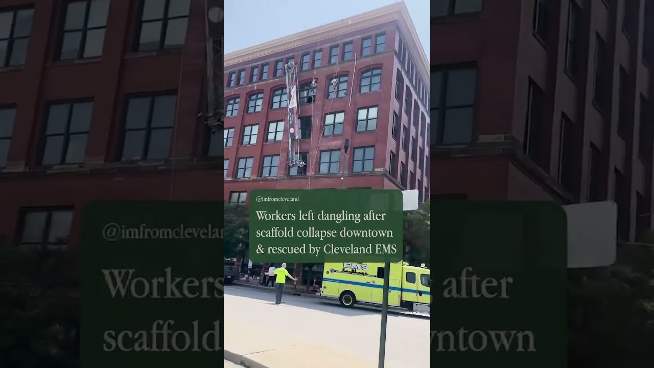 Workers Left Dangling After Scaffold Collapse In Downtown Cleveland  👀